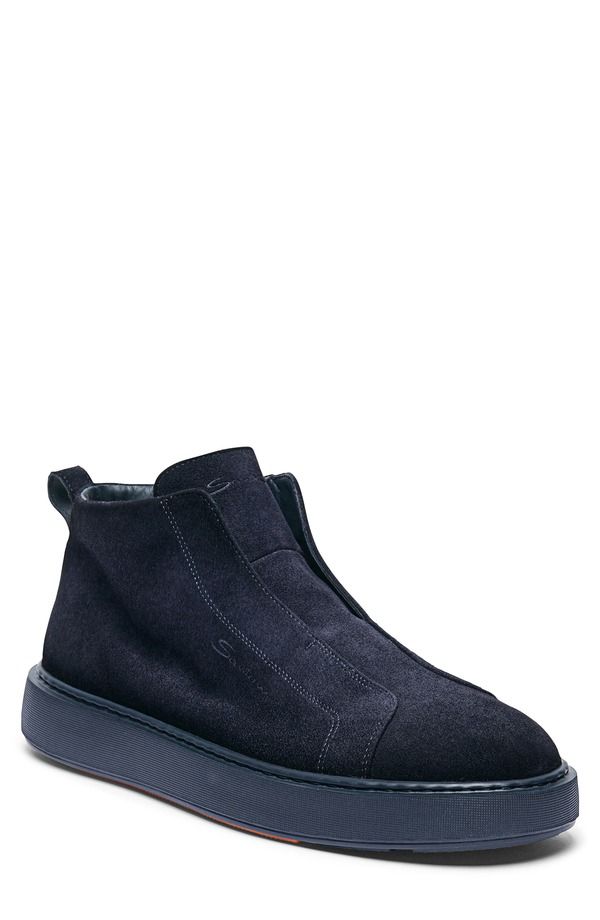 サントーニ メンズ シューズ スニーカー レース Santoni Victory LacelesslipOn Sneaker Blue ブルー