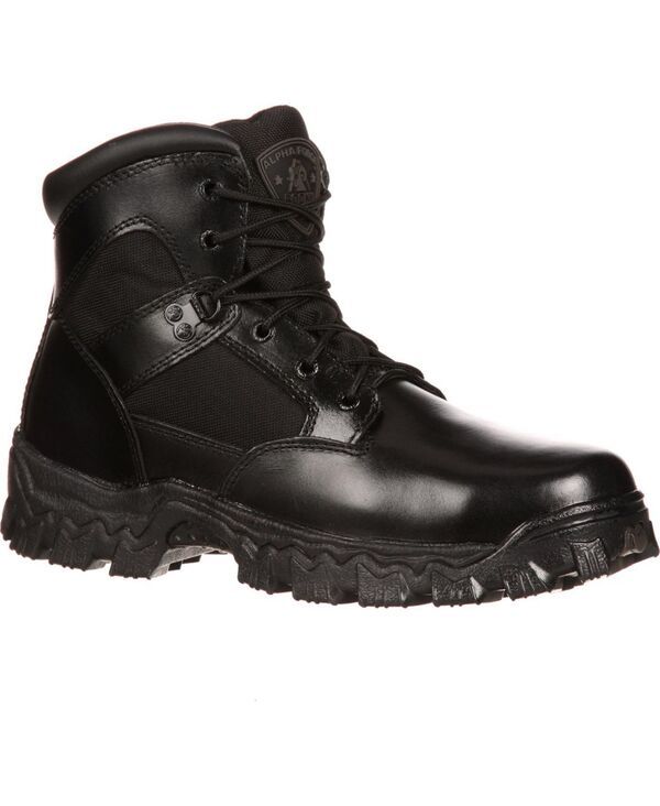 【送料無料】 ロッキー メンズ ブーツ・レインブーツ シューズ Mens Alpha Force Waterproof Public Service Boot Black