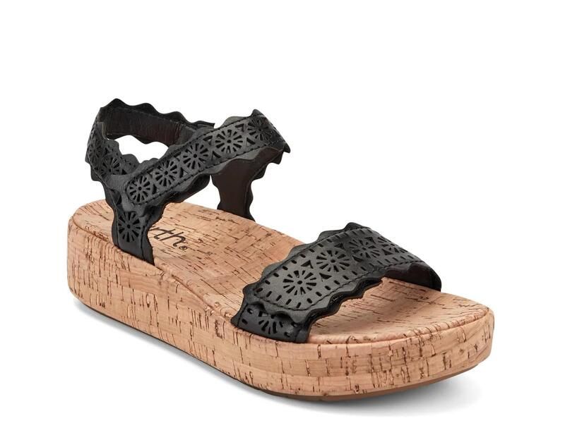 アース レディース シューズ サンダル EarthSlata Wedge Sandal Black ブラック