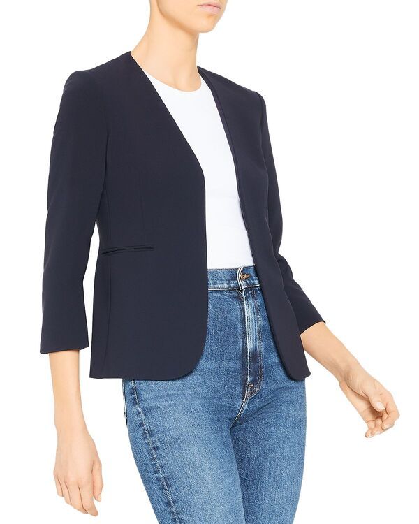 セオリー レディース アウター ジャケット・ブルゾン クレープ ブレザー Theory Lindrayadmiral Crepe Blazer Exclusive Deep Navy ネイビー