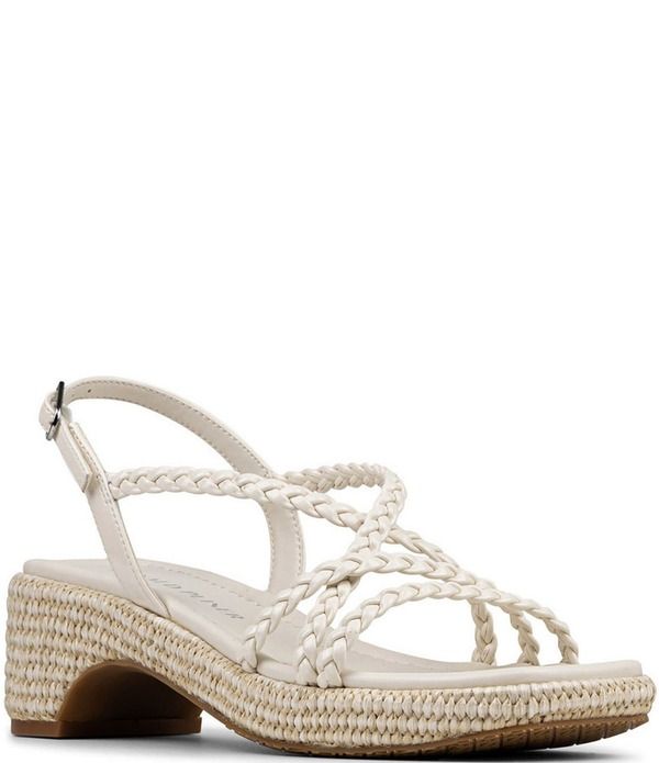 ドナルドプリネール レディース シューズ サンダル ヒール Donald Plinerosalie Braided Patent Raffia Slingback Block Heel Sandals