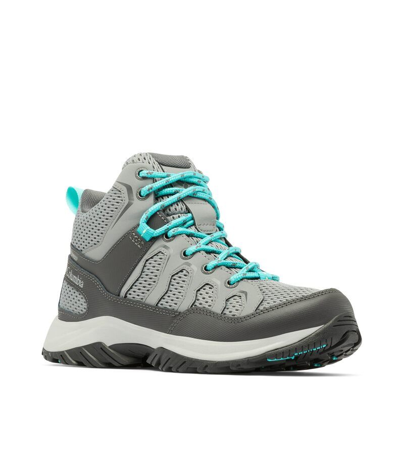 コロンビア レディース シューズ ブーツ・レインブーツ Columbia Granite Trail Mid Waterproof Titanium Grey SteelBright Aqua グレー