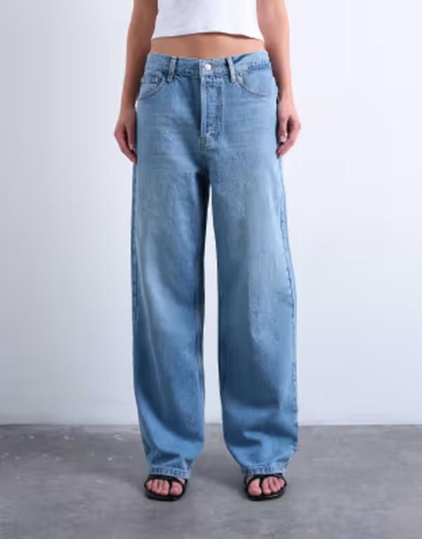 トップショップ レディース ボトムス デニムパンツ ジーンズ Topshop Column mid rise jeans in bleach