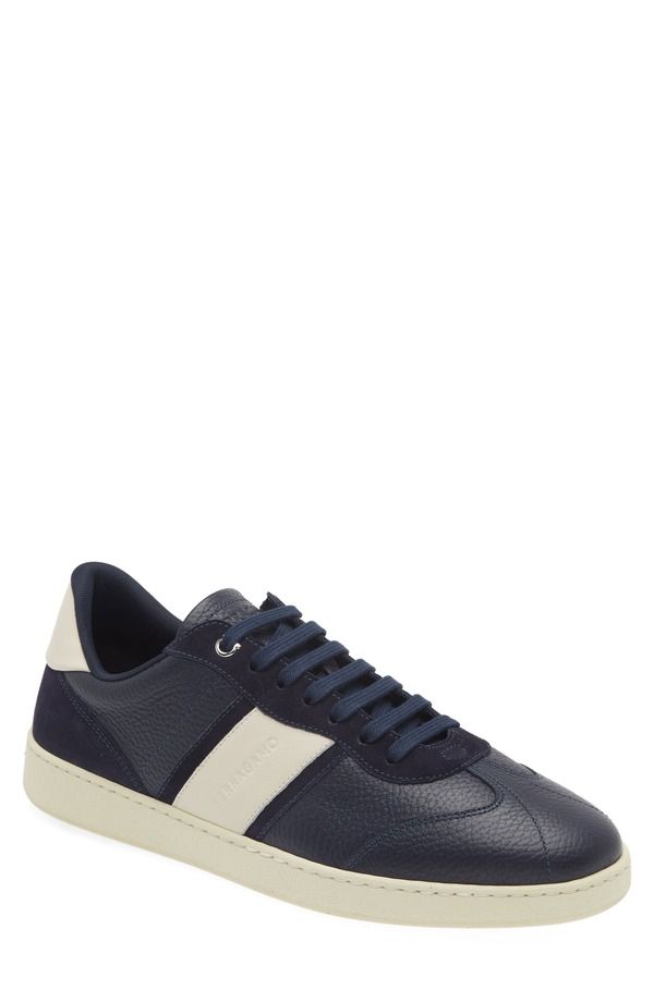 フェラガモ メンズ シューズ スニーカー FERRAGAMO Achille 1 Low Top Sneaker Blue Marine ブルー