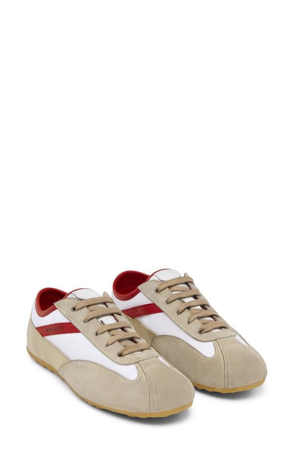 マックイーン レディース シューズ スニーカー McQueen Boxe Low Top Sneaker White Red Beige ホワイト