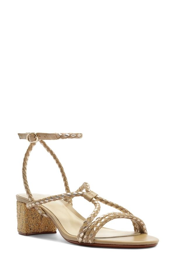 アレクサンドラバードマン レディース シューズ サンダル ヒール Alexandre Birman Elba Block Heel Sandal Semolina Golden