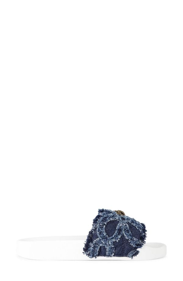 カートジェイガーロンドン レディース シューズ サンダル Kurt Geiger London Meena Eagle Glitter Slide Sandal Denim Blue White ホワ