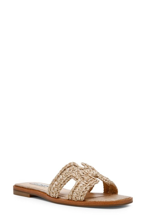 スティーブ マデン レディース シューズ サンダル Steve Madden Hadyn Woven Strap Slide Sandal Raffia