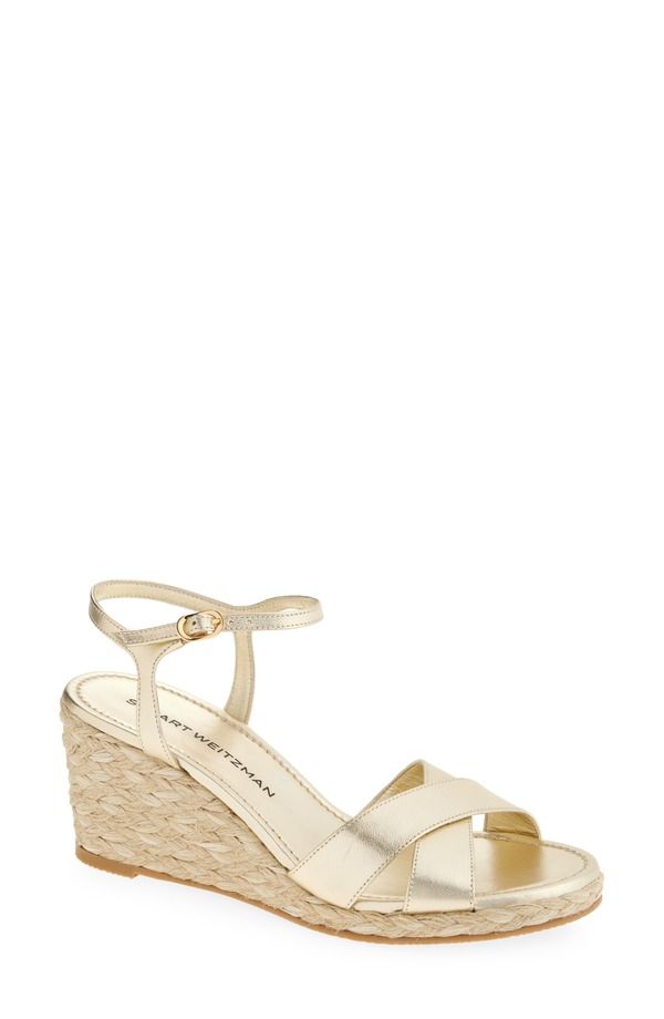 スチュアート ワイツマン レディース シューズ サンダル Stuart Weitzman Dayna Espadrille Wedge Sandalight Gold Natural ゴールド