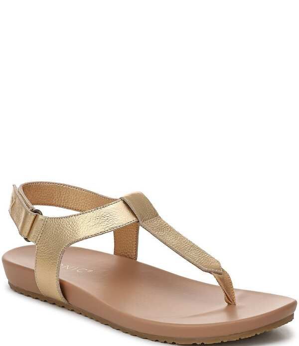 バイオニック レディース シューズ サンダル レザー Vionic Palisades Patent Leather Tstrap Sandals Gold ゴールド