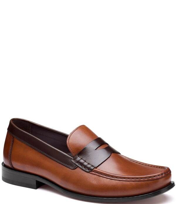 ジョンストンアンドマーフィー メンズ シューズ スリッポン・ローファー レザー Johnston Murphy Mens Humphrey Leather Penny Loafers TanBrown