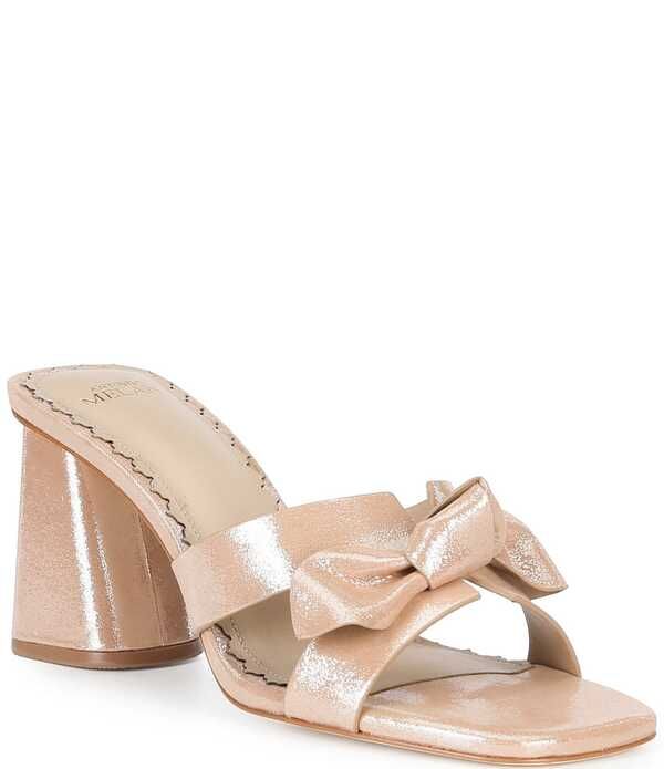 アントニオ メラーニ レディース シューズ サンダル レザー Antonio Melani Mare Shimmer Leather Knotted Bow Detail Dresslide Sand