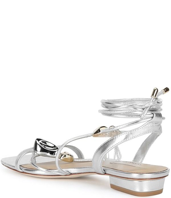 アントニオ メラーニ レディース シューズ サンダル トール レザー Antonio Melani Nova Metallic Leather Ornamented Strappy Flat Sand