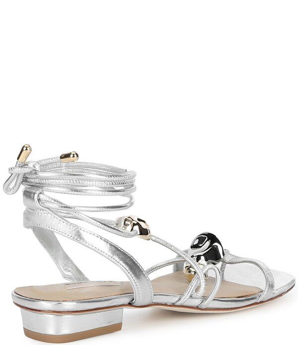 アントニオ メラーニ レディース シューズ サンダル トール レザー Antonio Melani Nova Metallic Leather Ornamented Strappy Flat Sand
