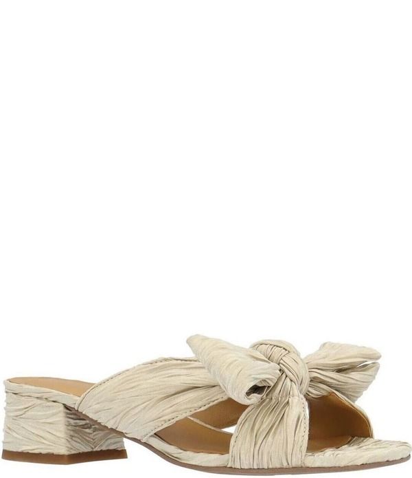 ジェイレニー レディース シューズ サンダル プリーツ サテン J Renee Paladino Pleated Satin Bow Knot Slide Sandals Beige ベージュ