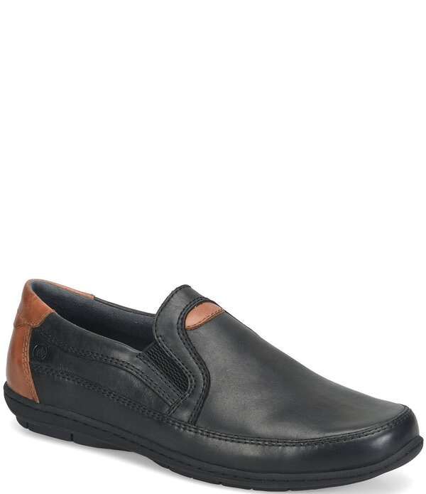 ボーン メンズ シューズ スリッポン・ローファー レザー Born Mens Wilkins Leather SlipOns Black ブラック
