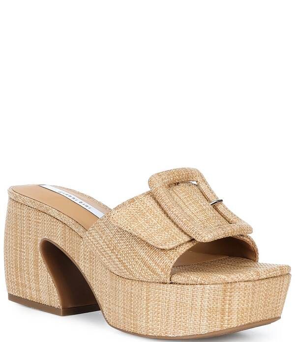 ジャンビニ レディース シューズ サンダル プラットフォーム Gianni Bini Anders Mismatched Buckle Platform Slide Sandals Dark Natu
