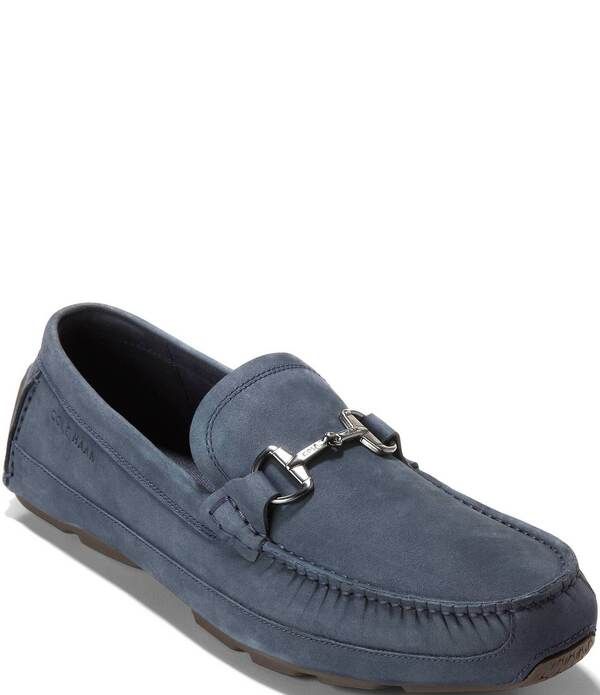 コールハーン メンズ シューズ スリッポン・ローファー Cole Haan Mens Hutchison Grand Nubuck Bit Drivers Navy BlazerBlack ブラック