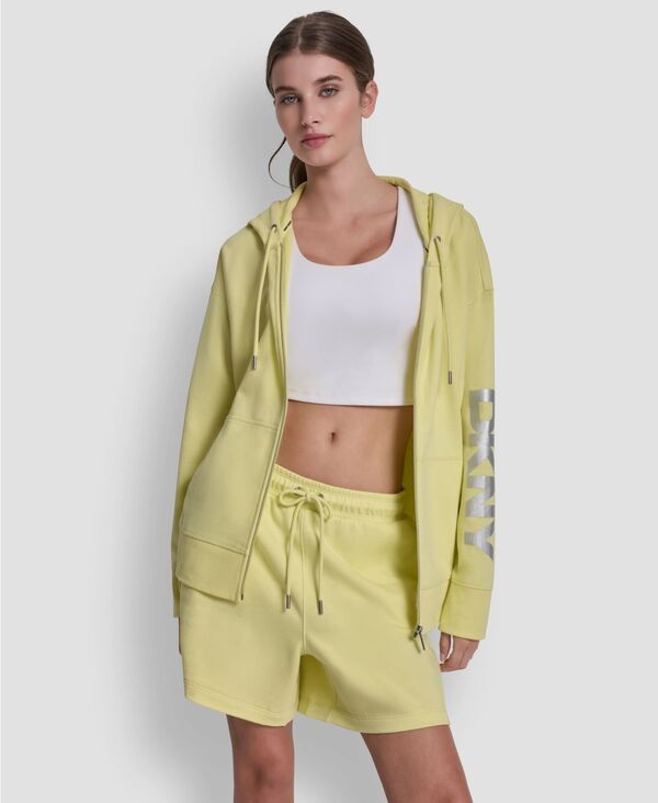 ダナ キャラン ニューヨーク レディース アウター パーカー・スウェット DKNY Sport Womens RegularFit Full Zip Hoodie Lemon LightSilver