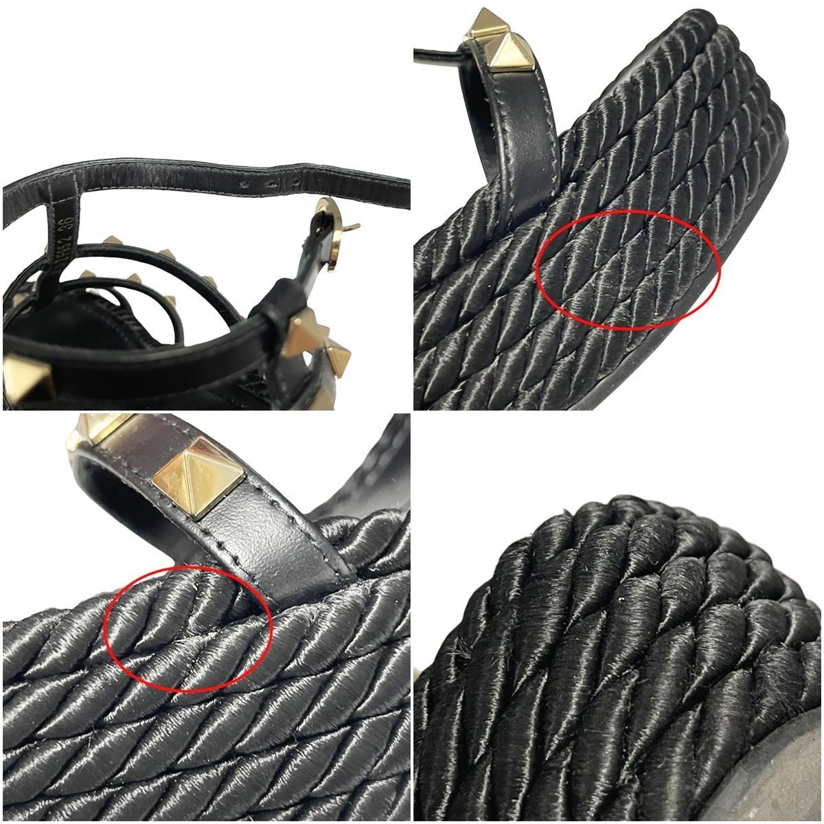 中古】 VALENTINO ヴァレンティノ ロックスタッズ カーフスキン