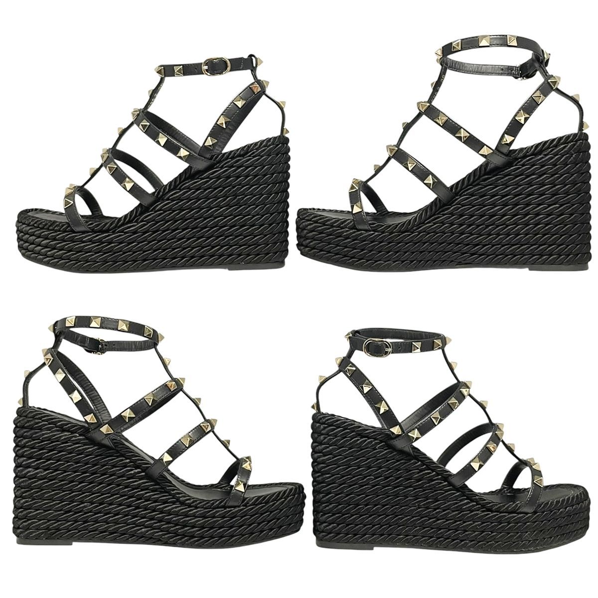 中古】 VALENTINO ヴァレンティノ ロックスタッズ カーフスキン