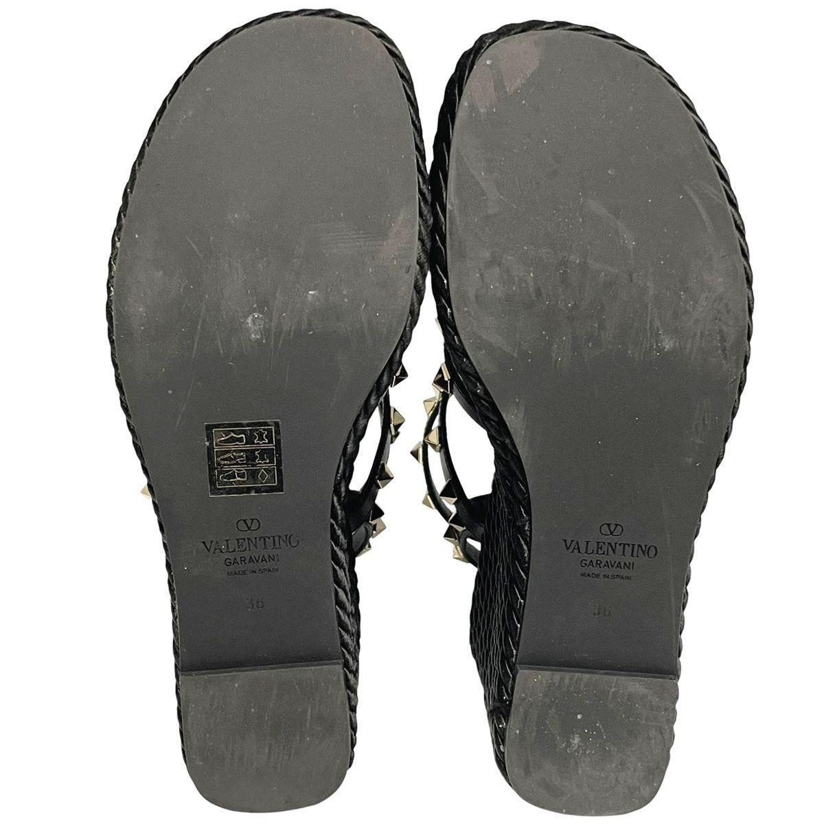 中古】 VALENTINO ヴァレンティノ ロックスタッズ カーフスキン