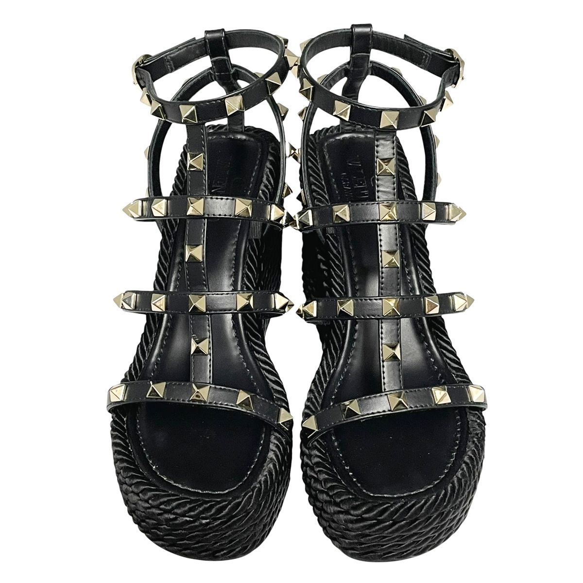 中古】 VALENTINO ヴァレンティノ ロックスタッズ カーフスキン