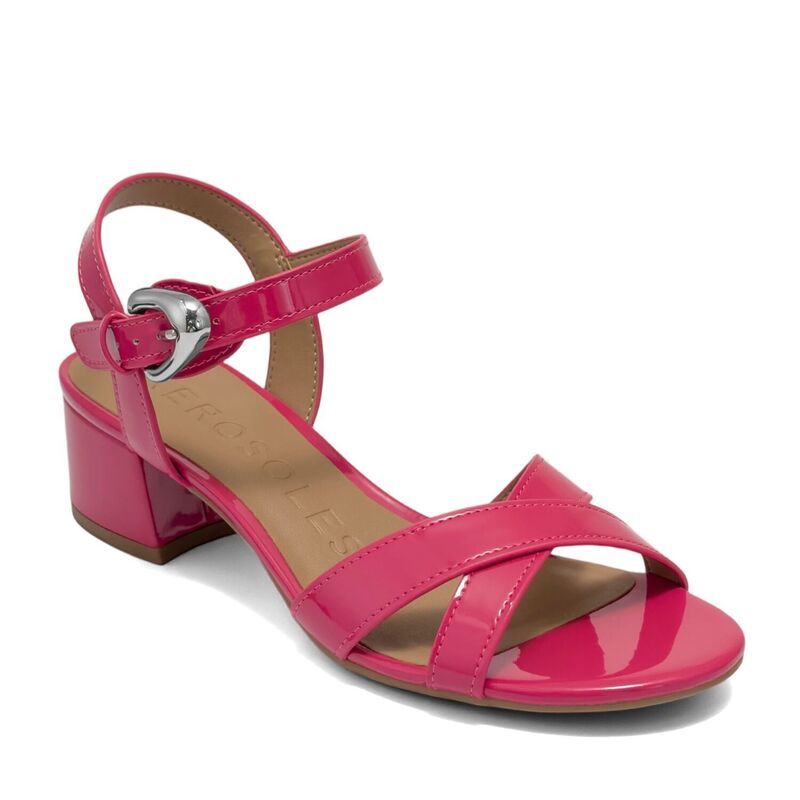 エアロソールズ レディース シューズ パンプス サンダル ヒール Aerosoles Cinzia Womens Block Heel Sandals With Buckle Accent Magen