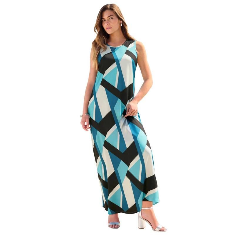ロアマンズ レディース トップス ワンピース プラスサイズ ノースリーブ マキシ Roamans Womens Plusize Ultrasmooth Fabric Sleeveless Maxi D