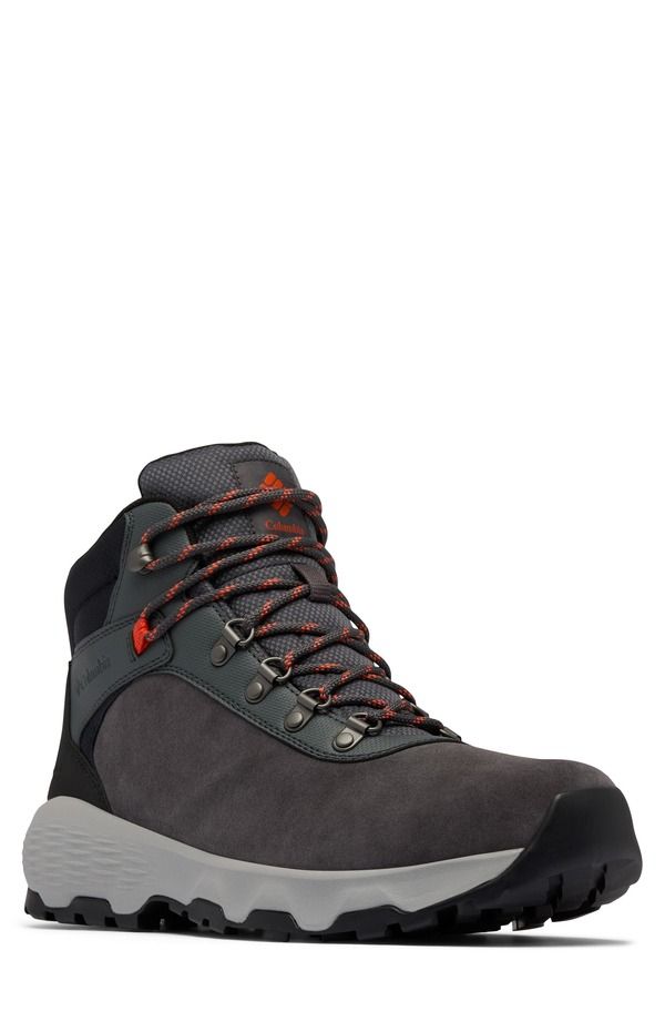 コロンビア メンズ シューズ ブーツ・レインブーツ Columbia Newton Wander Waterproof Hiking Boot Dark Grey Red Quartz グレー