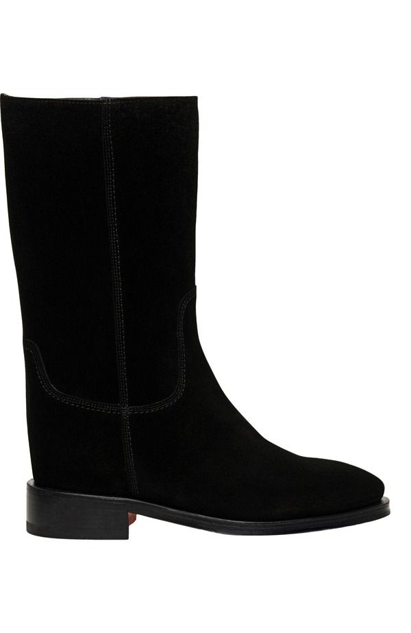 サントーニ レディース シューズ ブーツ・レインブーツ スエード Santoni Suede boot Black ブラック