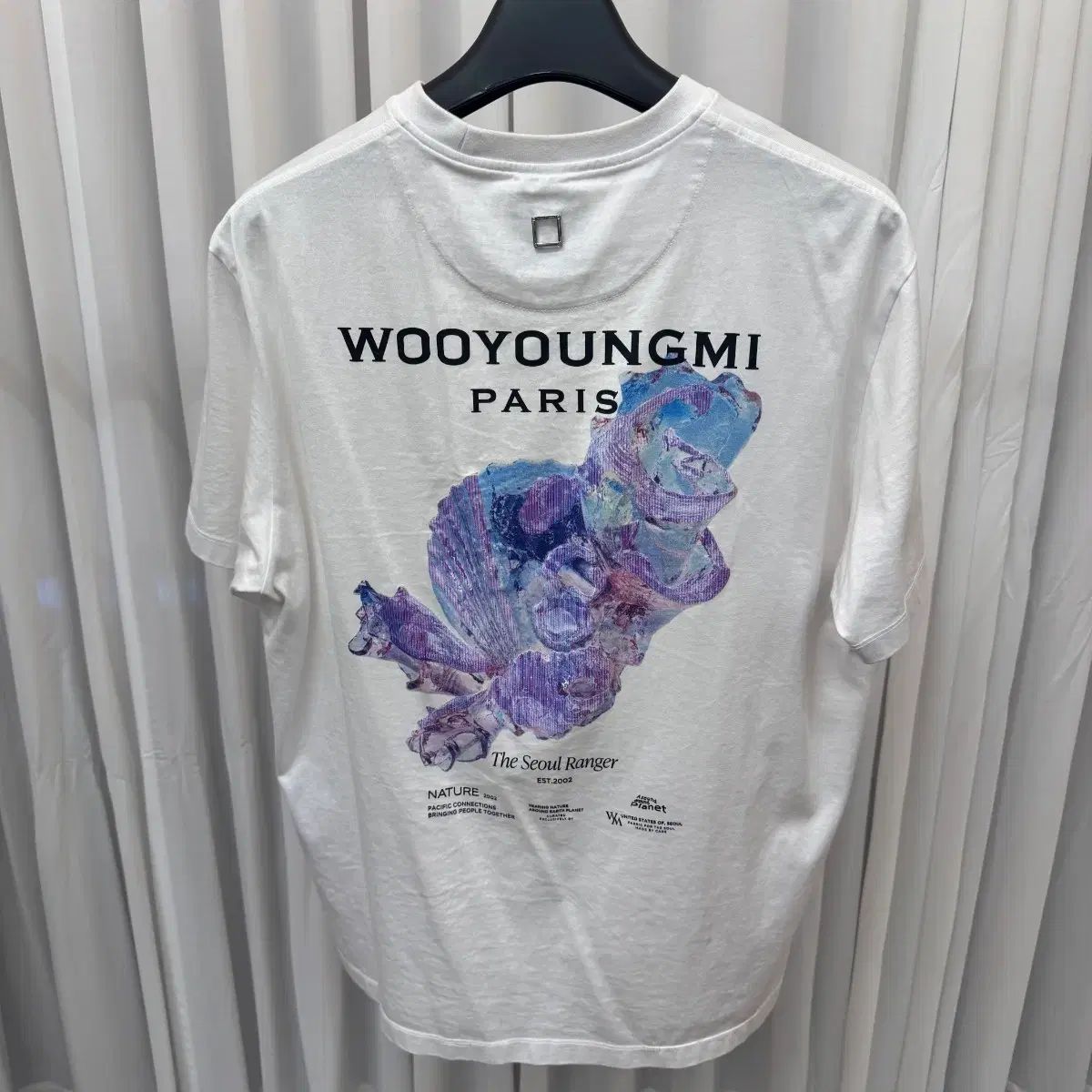 (50 正規品) ウーヨンミ バックロゴ プリンティング 半袖 Tシャツ