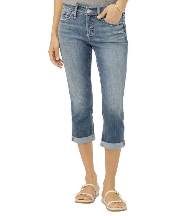 シルバー ジーンズ レディース ボトムス デニムパンツ キャップ Silver Jeans Co Womens Elyse MidRise Americana Luxe Stretch Capri J