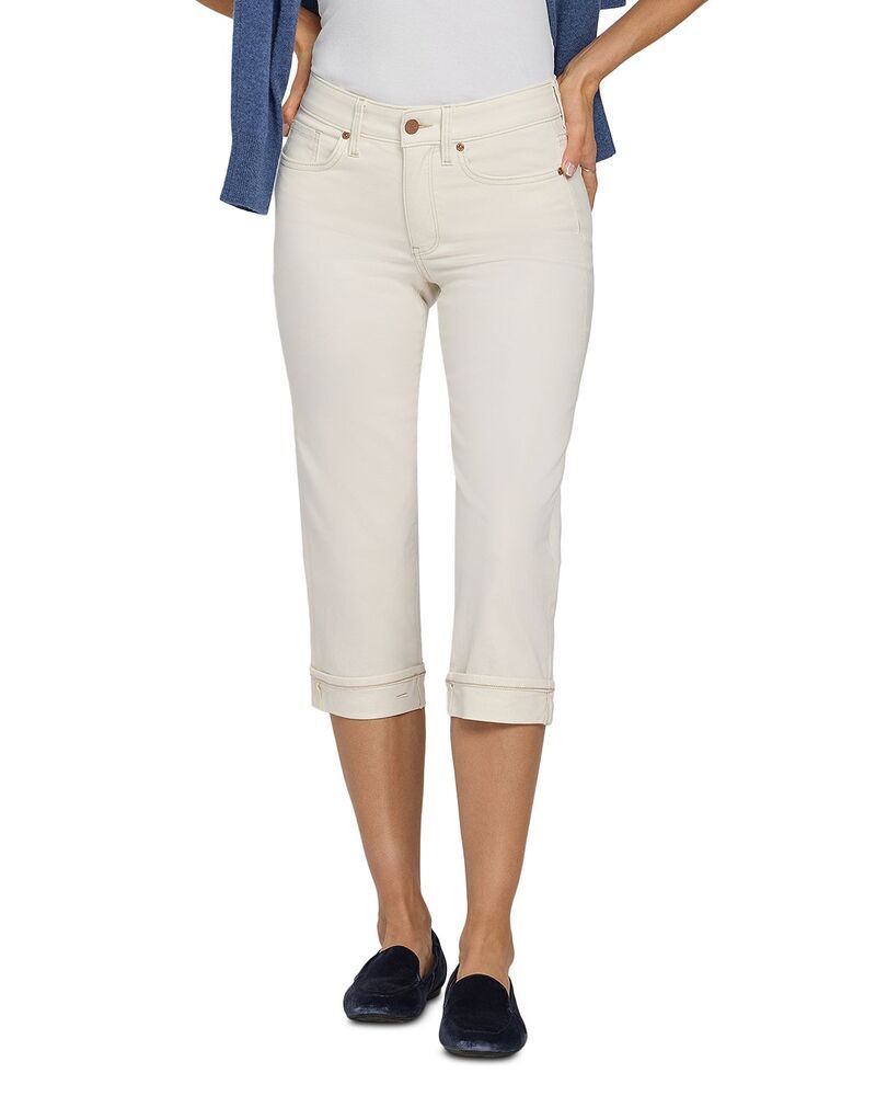 エヌワイディージェイ レディース ボトムス デニムパンツ ヴィンテージーンズ NYDJ Marilyn Straight Crop Cuff Jeans in Vintage White ホワイト