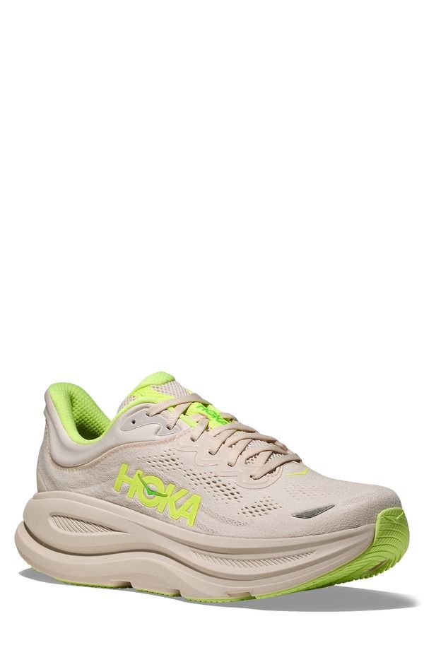 ホカオネオネ メンズ シューズ スニーカー HOKA Bondi 9 Running Shoe Grout Neon Yuzu