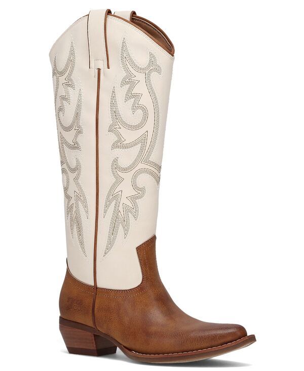 フライ レディース シューズ ブーツ・レインブーツ Frye and Co Womens Irlene Deco Stitch Knee High Western Boots Off WhiteCar