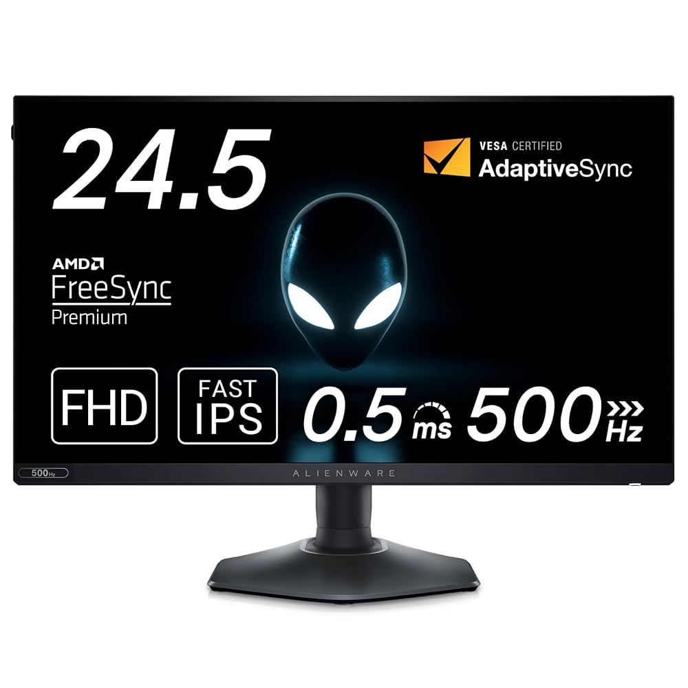 Dell AW2524HF 24.5インチ Alienware ゲーミングモニター(無輝点3年保証/FHD/Fast IPS,非光沢/DP×2,HDMI/sRGB 99%/縦横回転