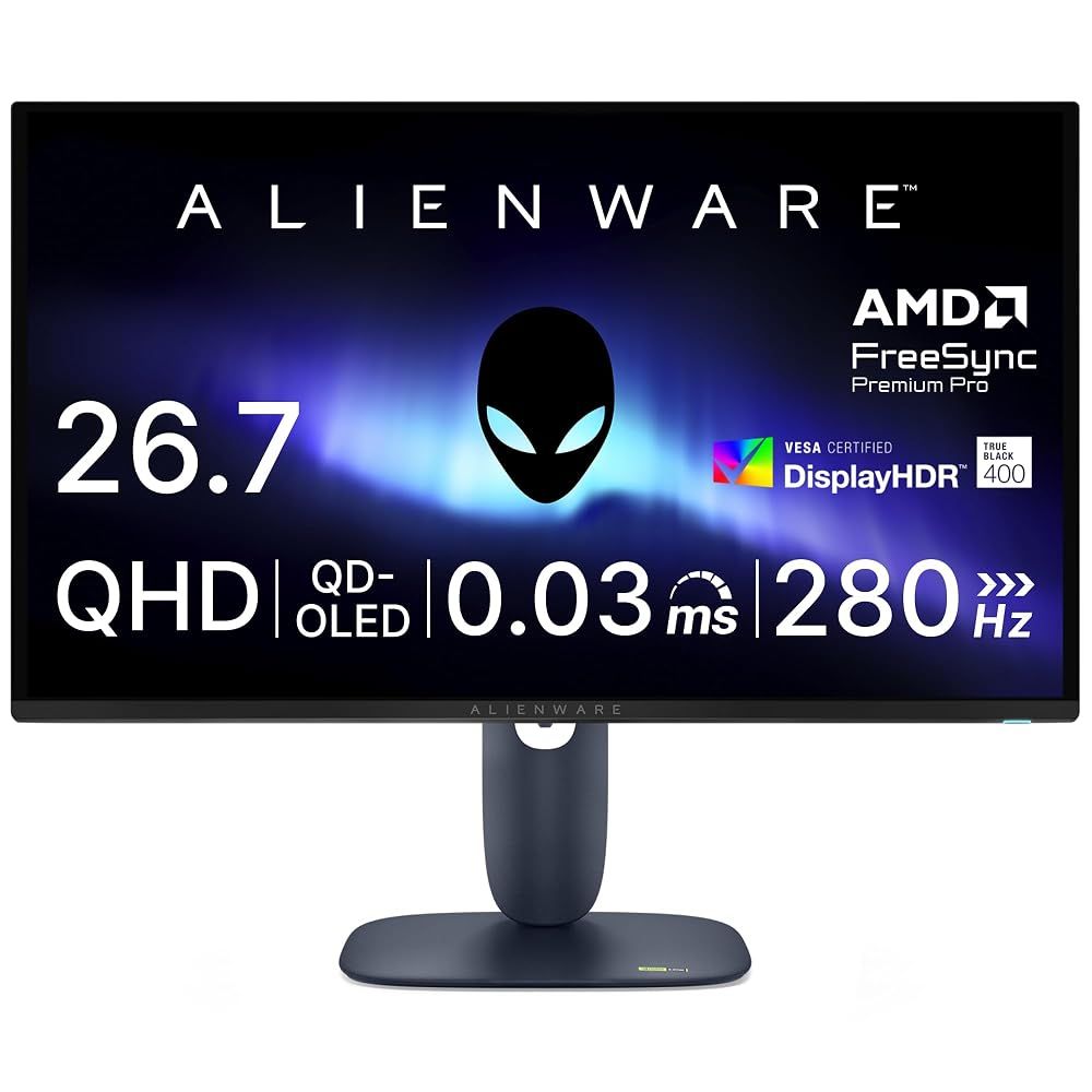 Dell AW2725D 26.7インチ 有機EL Alienware ゲーミングモニター(無輝点3年保証/QHD/QD-OLED,抗反射/DP 1.4×1,HDMI×2/DCI-P3 99.3