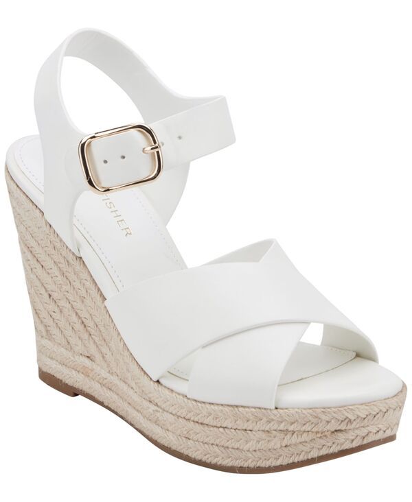 マークフィッシャー レディース シューズ サンダル Marc Fisher Womens Hervespadrille High Wedge Sandals White ホワイト