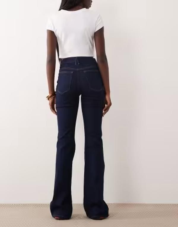 グッドアメリカン レディース ボトムス デニムパンツ ジーンズ Good American good legs flare jeans in dark blue wash Indigo 1153 イン