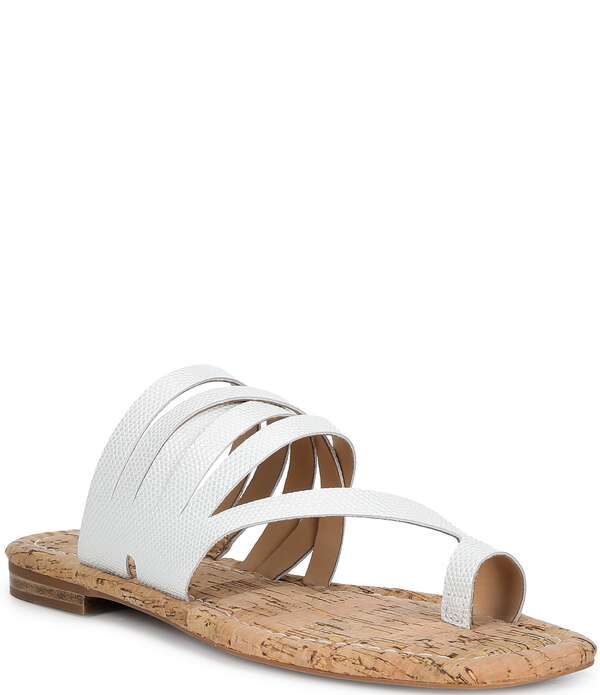 ドナルドプリネール レディース シューズ サンダル レザー Donald Pliner Hazie Leather Strappy Toe Ring Flat Sandals Porcelain
