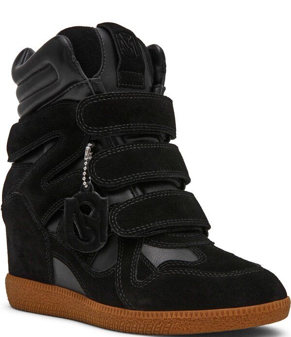 スティーブ マデン レディース シューズ スニーカー スエード Steve Madden Mavisuede High Top Wedge Sneakers Black ブラック