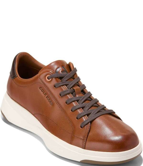 コールハーン メンズ シューズ スニーカー レース レザー Cole Haan Mens Grandpro Tennis 20 Leather LaceUp Sneakers British TanD