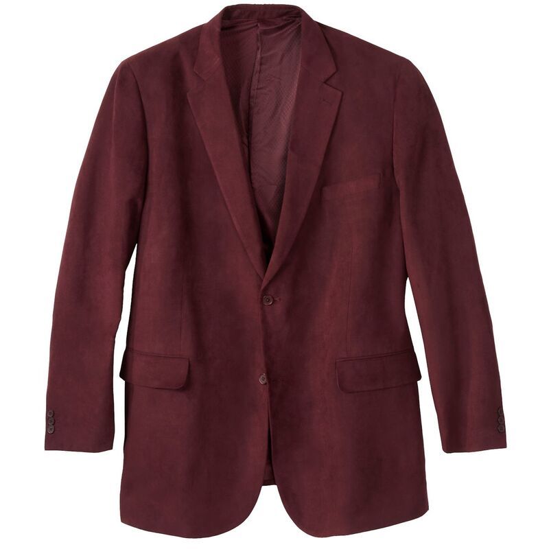 キングサイズ レディース アウター ジャケット・ブルゾン トール スエード ブレザー KingSize Mens Big Tall Microsuede Blazer Burgundy バーガンディ