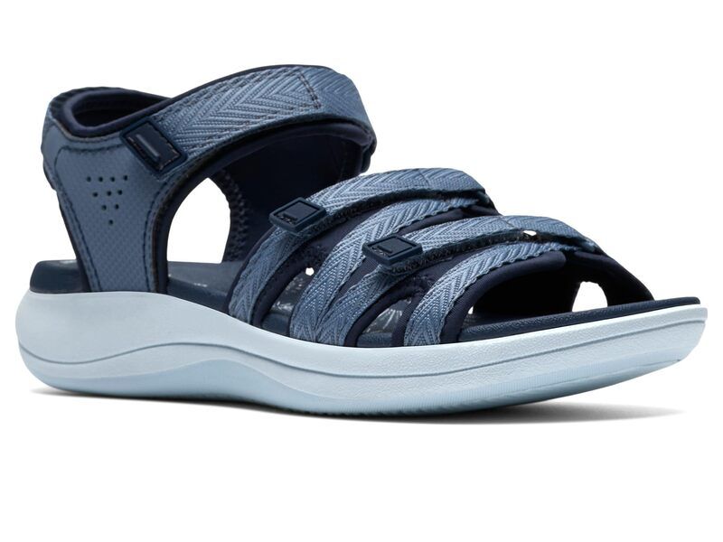クラークス レディース シューズ サンダル Clarks Mira Madi Navy Textile ネイビー
