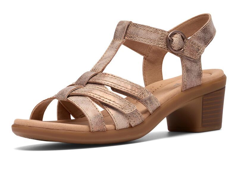 クラークス レディース シューズ ヒール Clarks Emily 2 Rose Bronze Synthetic