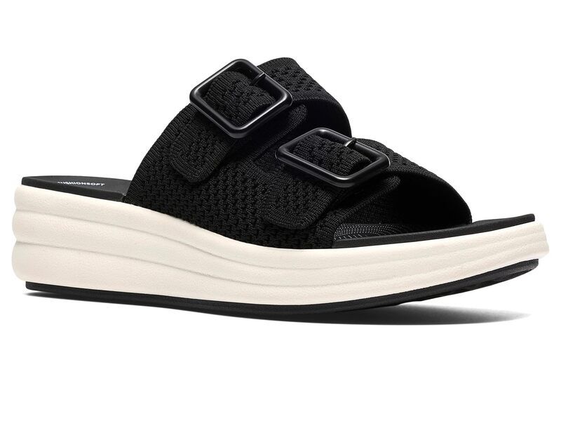 クラークス レディース シューズ ヒール Clarks Drift Faye Black Textile ブラック