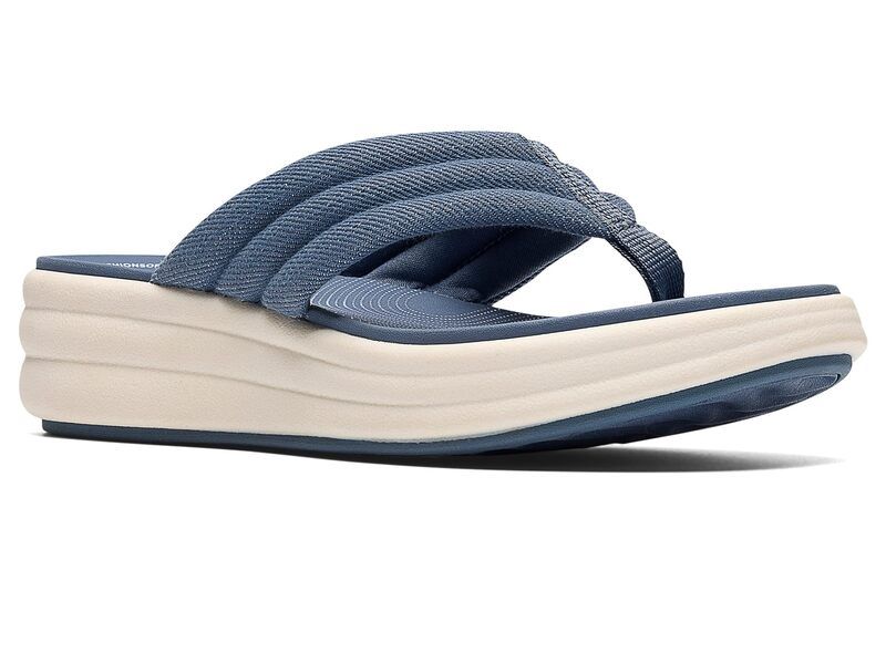 クラークス レディース シューズ サンダル Clarks Drift Carmen Blue Grey Textile グレー