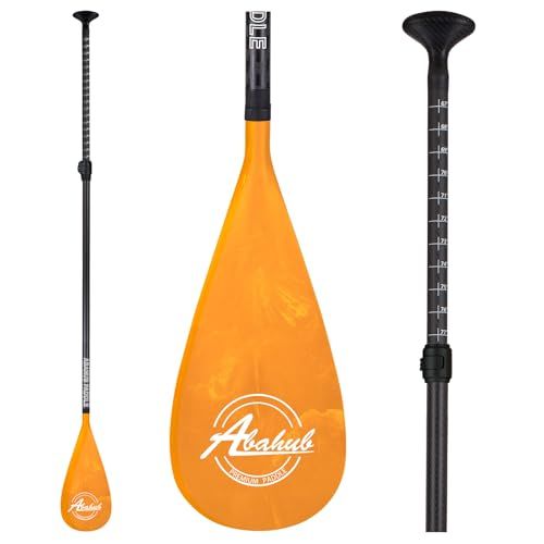 【新品】Abahub カーボン SUPパドル パドルボード用 3ピース 軽量 スタンドアップパドルオール 調整可能 カーボン ファイバー シャフト 172-213CM プリント プラスチック ブレード+パドルバッグ cd25f9e7