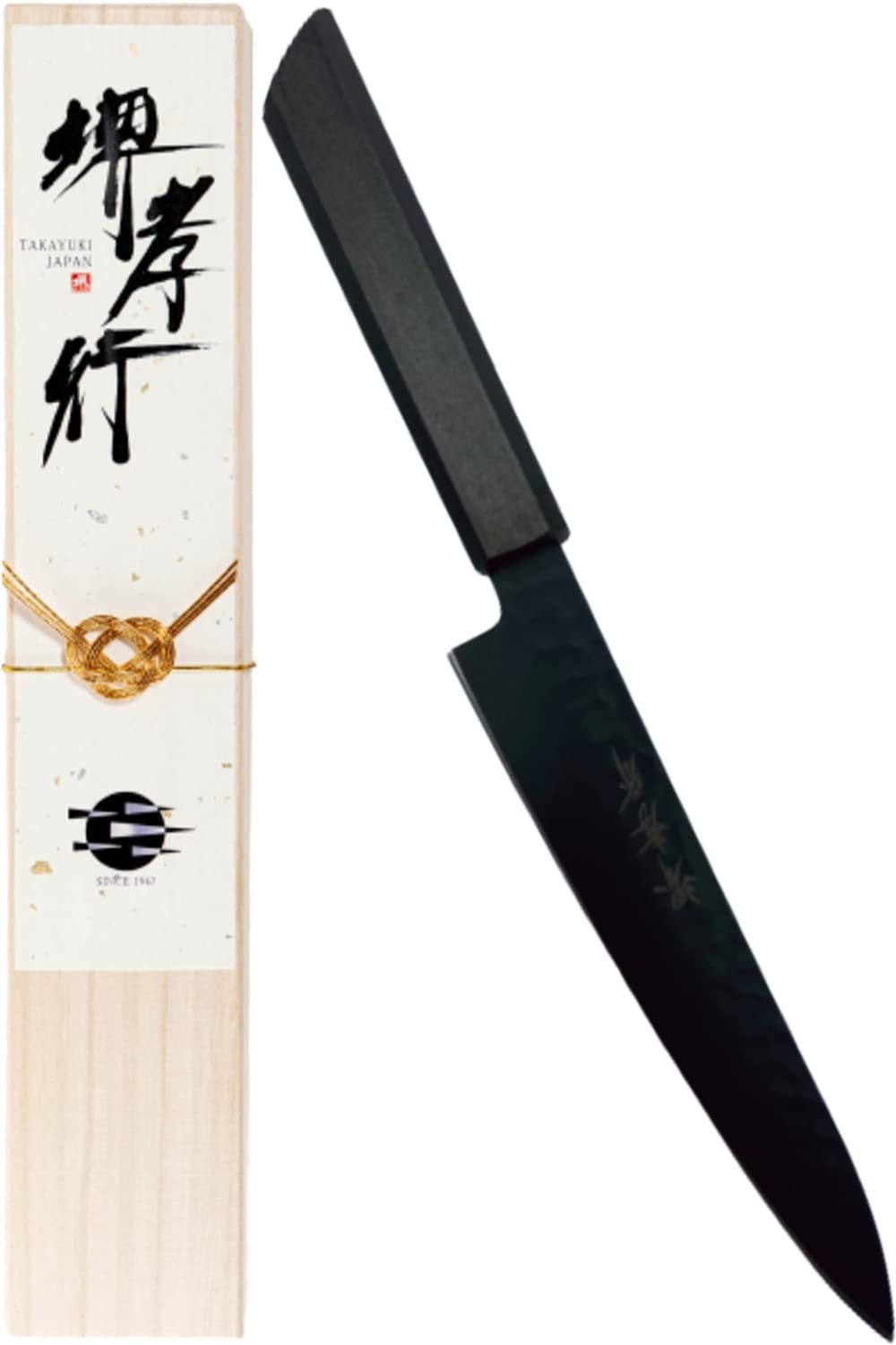 堺孝行 【600年の継承技術！プロの料理人が愛用】 朗黒 筋引き包丁 240mm 漆柄 [日本製] 黒刀 万能包丁 ステンレス鋼 V金10号 vg10 青木刃物製作所 （型番r24004） [筋引包丁 240mm]